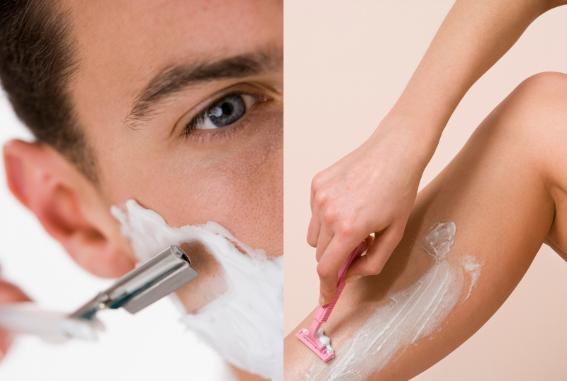 Hair removal by shaving